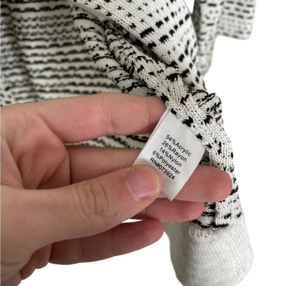 Ming Wang Black White Drape Bead Cardigan Small - Picture 5 of 7